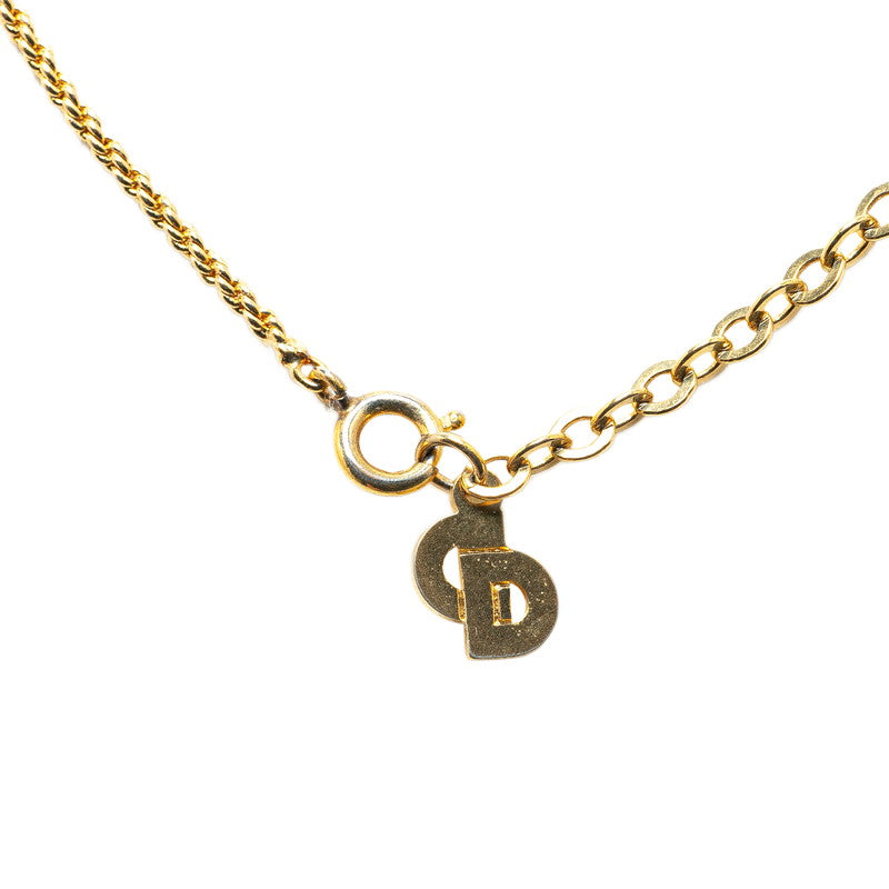 Dior CD Logo Circle Necklace Gold