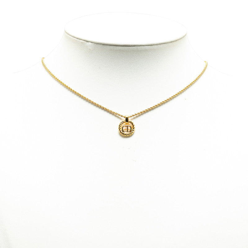 Dior CD Logo Circle Necklace Gold