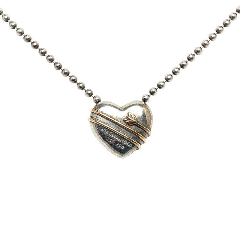 Tiffany & Co Heart Arrow Motif Necklace SV925 Silver K18YG Yellow Gold in Very Good Condition