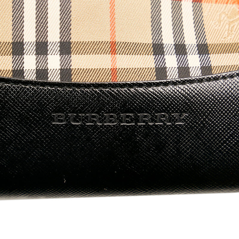 Burberry Nova Check Canvas Leather Handbag