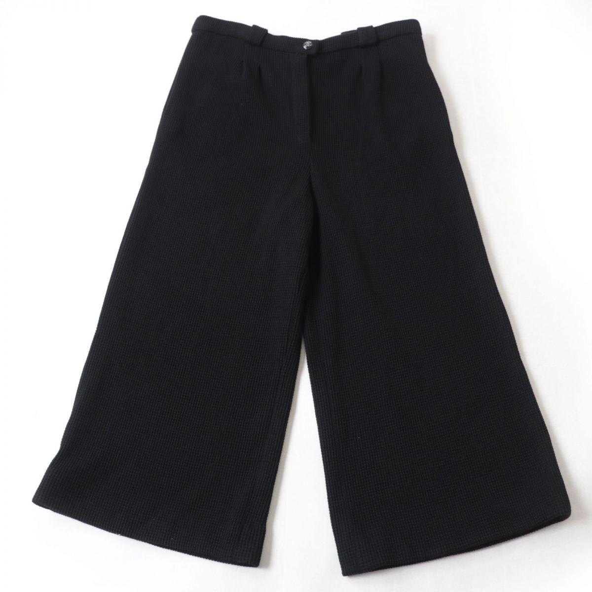 Chanel Cotton Wide Pants Black Size 44