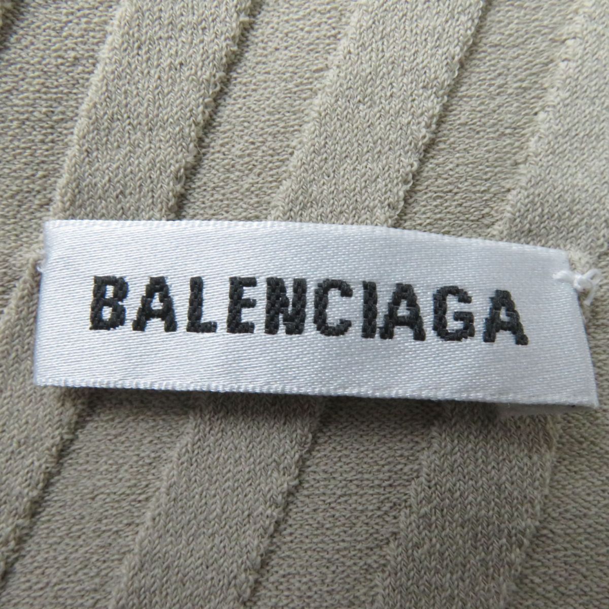 Balenciaga Twisted Rib Turtleneck Top, Beige, Size S