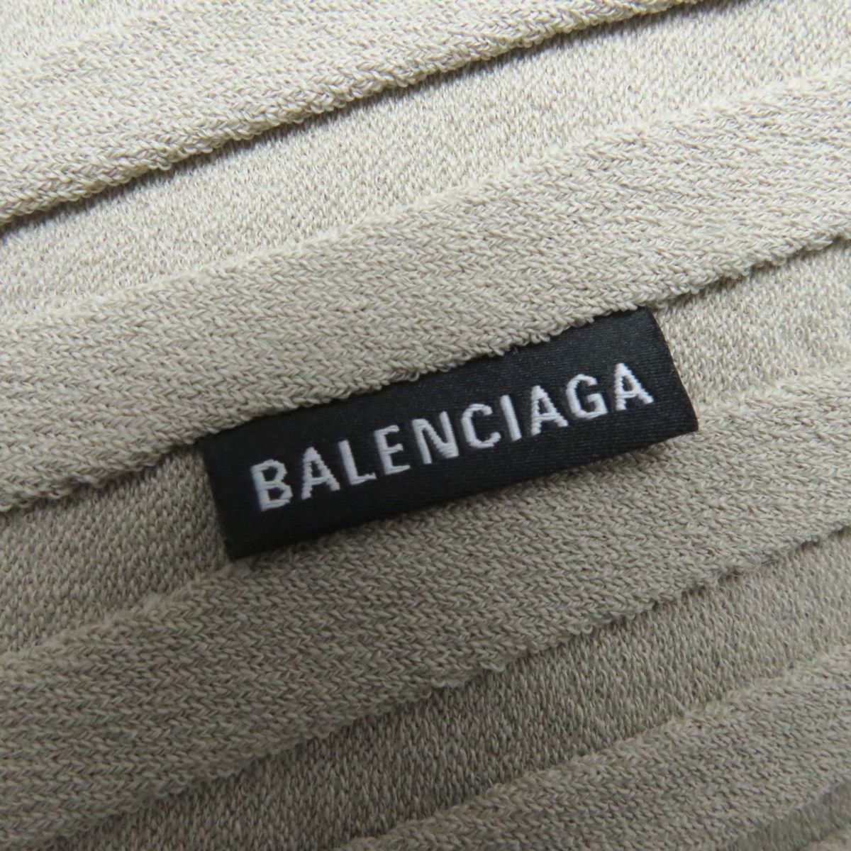 Balenciaga Twisted Rib Turtleneck Top, Beige, Size S