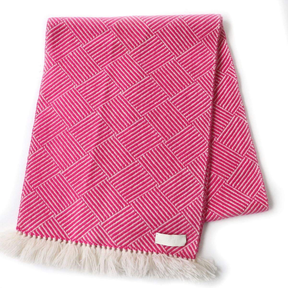 Hermes 100% Cashmere Scarf/Shawl, Pink x White