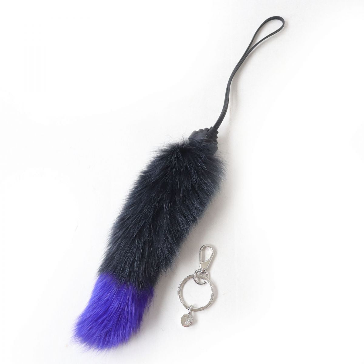 TOD'S Fur Leather Key Ring Charm