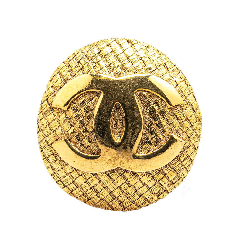 Chanel Vintage Coco Mark Brooch Gold Plated