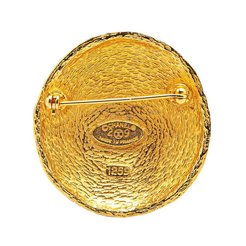 Chanel Vintage Coco Mark Brooch Gold Plated