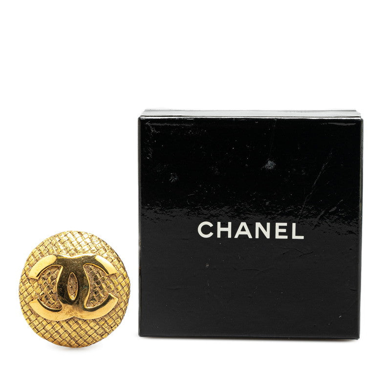 Chanel Vintage Coco Mark Brooch Gold Plated