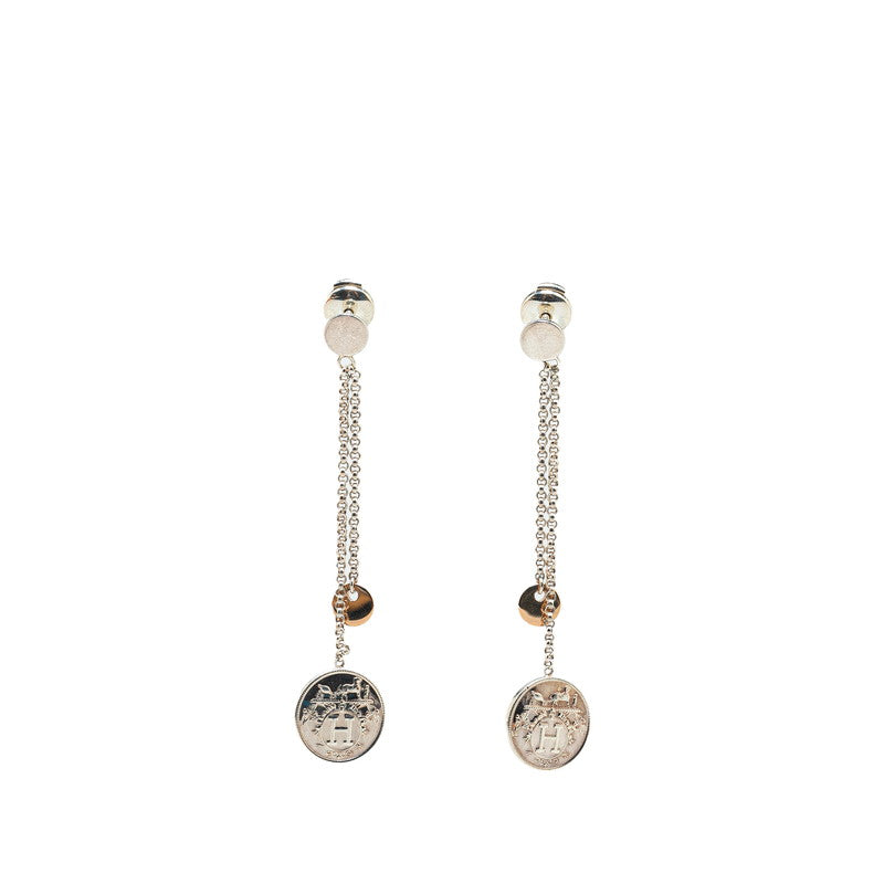 Hermes Silver Pink Gold Earrings