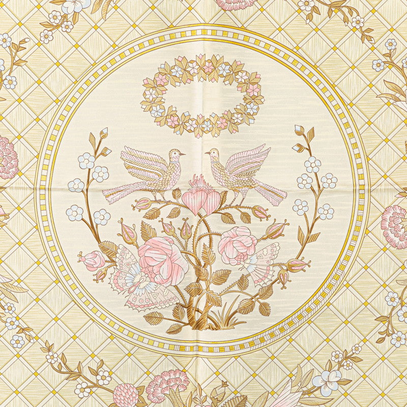 Hermes Silk Scarf Beige Pink