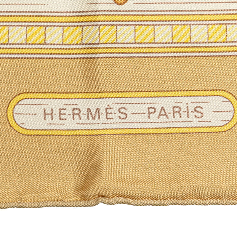 Hermes Silk Scarf Beige Pink