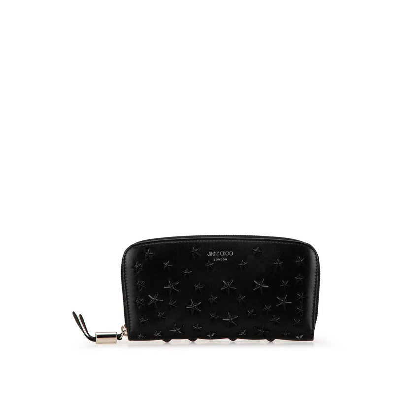 Jimmy Choo Star Studs Leather Wallet Black