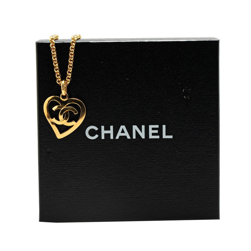 Chanel Heart Motif Necklace Gold