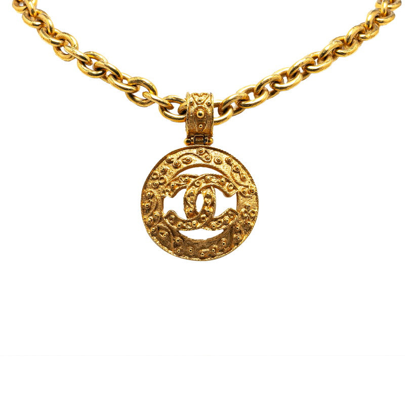 Chanel Vintage Coco Mark Necklace Gold