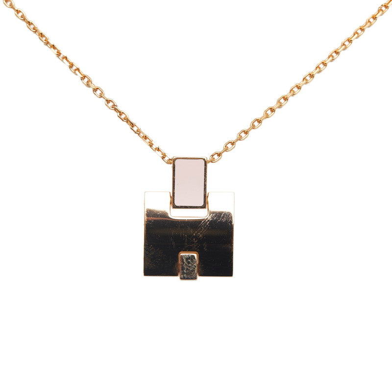 Hermes H Motif Eileen Necklace Rose Gold Metal in Very Good Condition