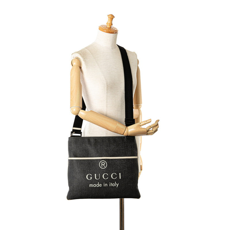 Gucci PVC Leather Logo Crossbody Shoulder Bag 162904 in Very Good Condition