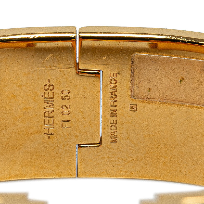 Hermes Zebra Click Clack H GM Bangle Gold Navy