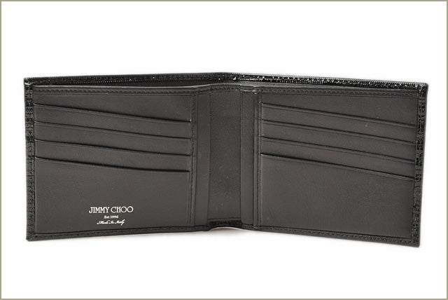 Jimmy Choo Men's Patent Leather Wallet Black in Pristine Condition