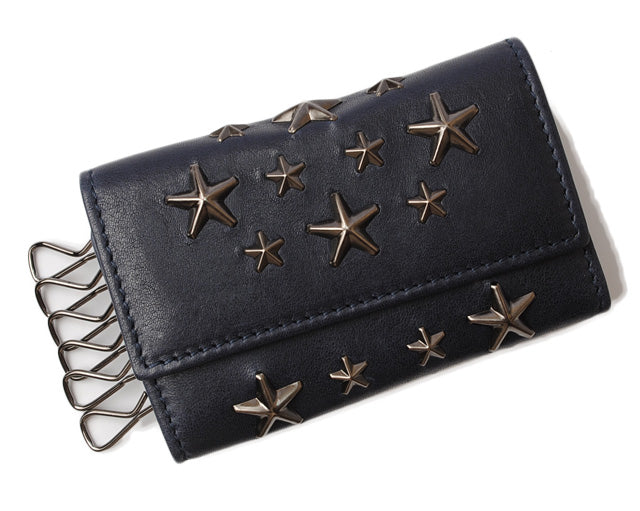 Jimmy Choo Leather Key Case with Star Studs