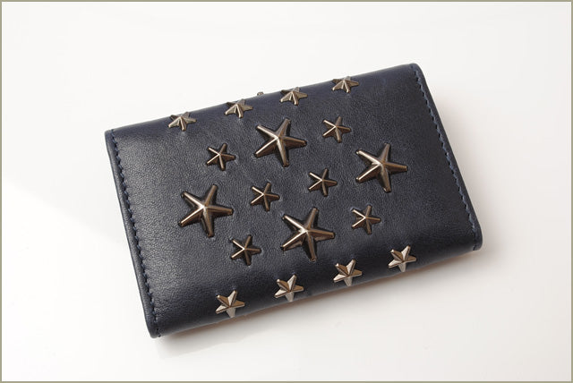 Jimmy Choo Leather Key Case with Star Studs