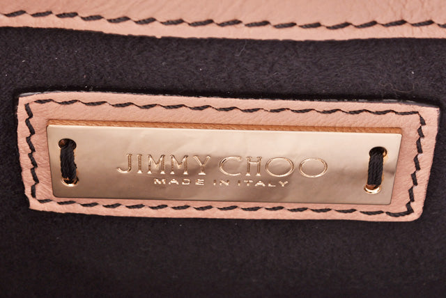 Jimmy Choo Leather Chain Crossbody Bag Beige Pink/Black