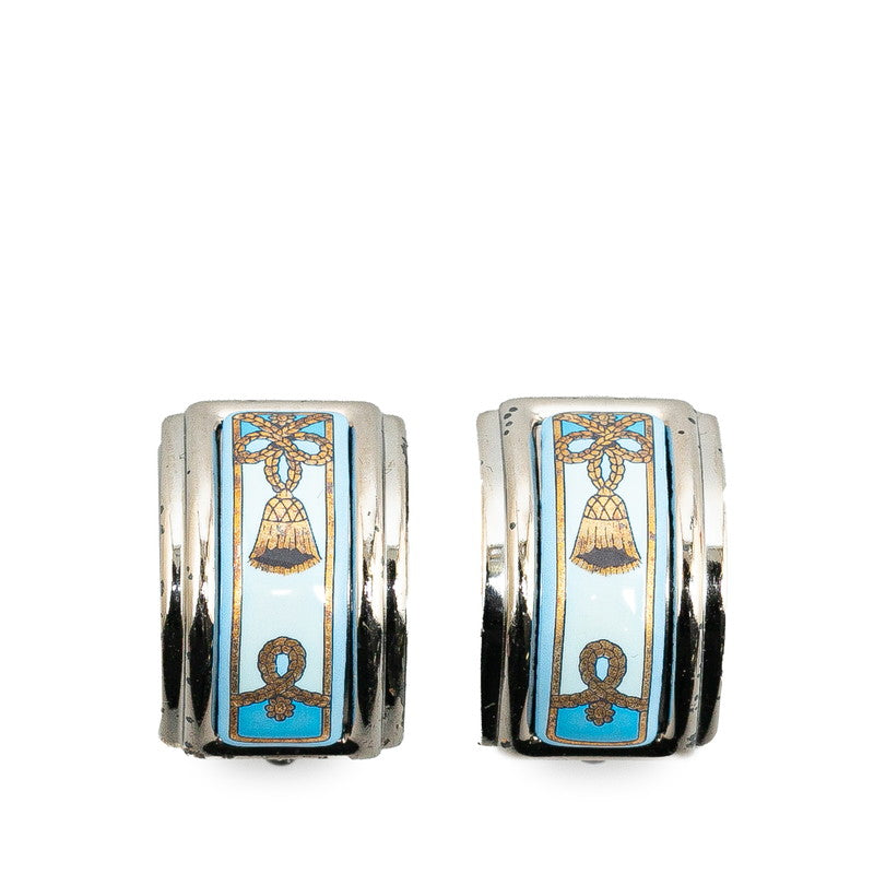 Hermes Enamel Silver Earrings