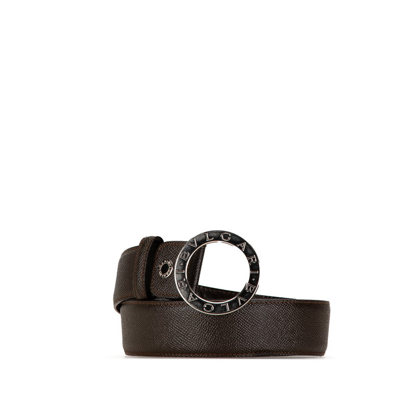 Bvlgari B-Zero1 Leather Belt Brown Silver in Very Good Condition