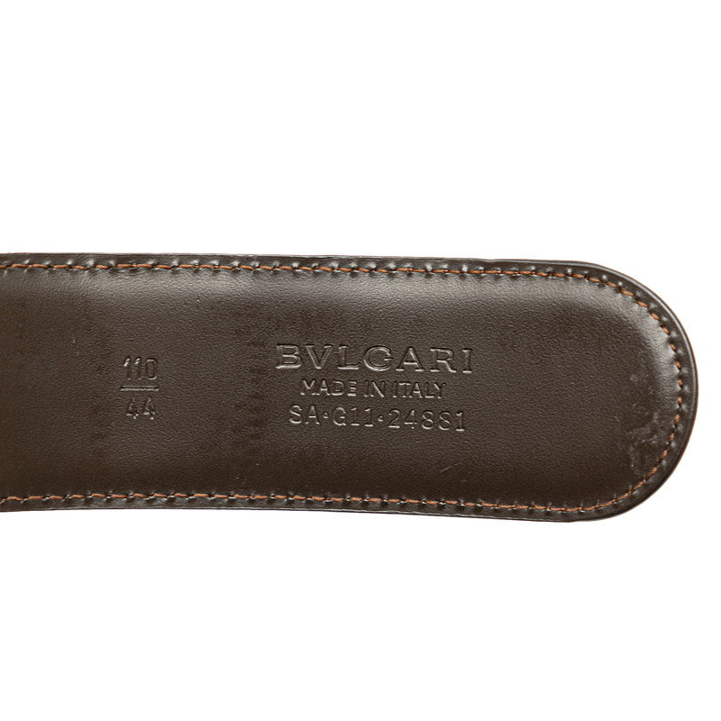 Bvlgari B-Zero1 Leather Belt Brown Silver in Very Good Condition