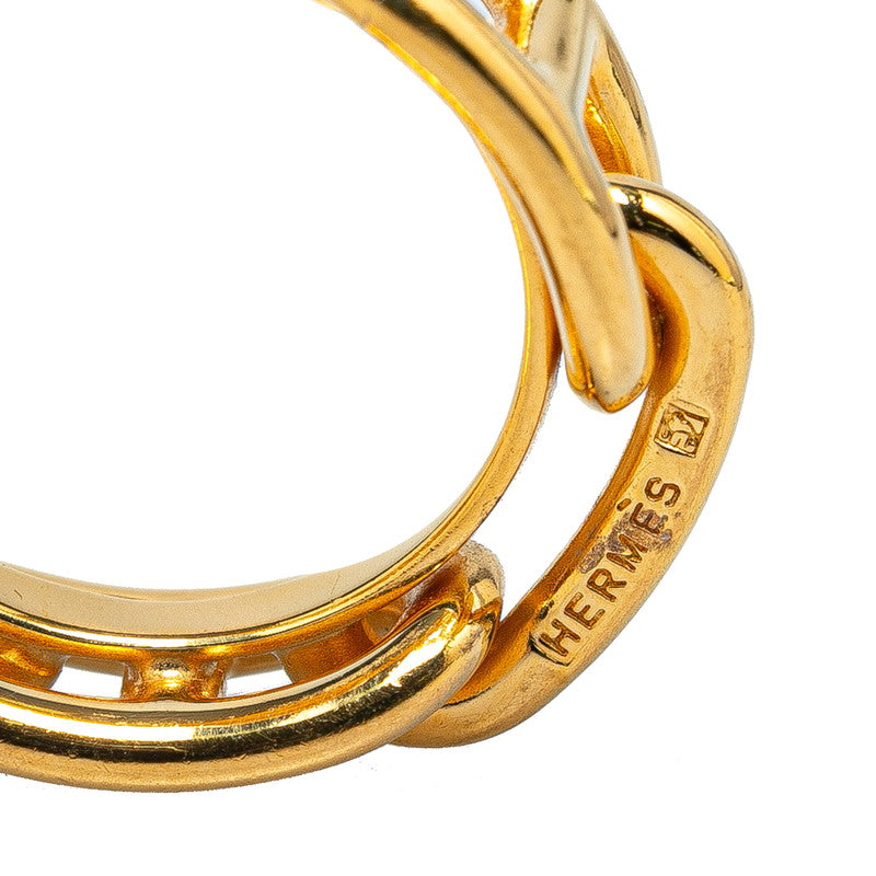 Hermes Chain D'Ancre Scarf Ring Gold Plated