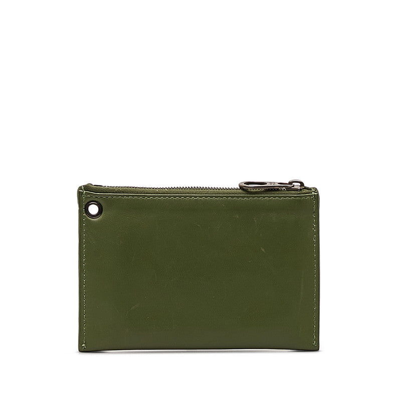 Bottega Veneta Intrecciato Leather Coin Case Green in Very Good Condition