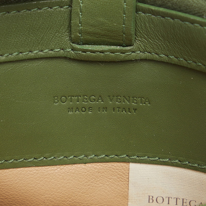 Bottega Veneta Intrecciato Leather Coin Case Green in Very Good Condition