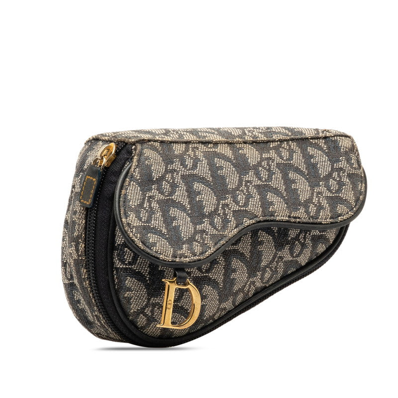 Dior Canvas Leather Saddle Pouch Cosmetic Bag