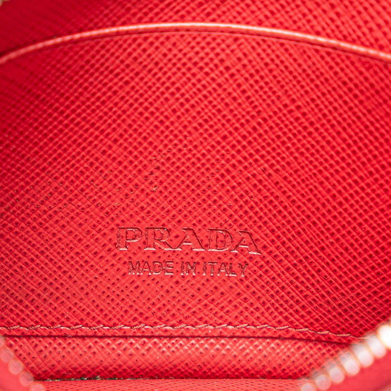 Prada Saffiano Leather Logo Fish Motif Card Case in Very Good Condition