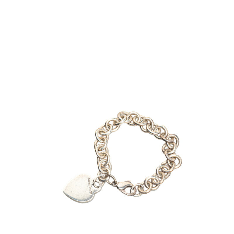 Tiffany & Co Heart Plate Chain Bracelet Silver