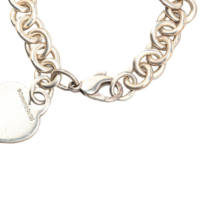 Tiffany & Co Heart Plate Chain Bracelet Silver