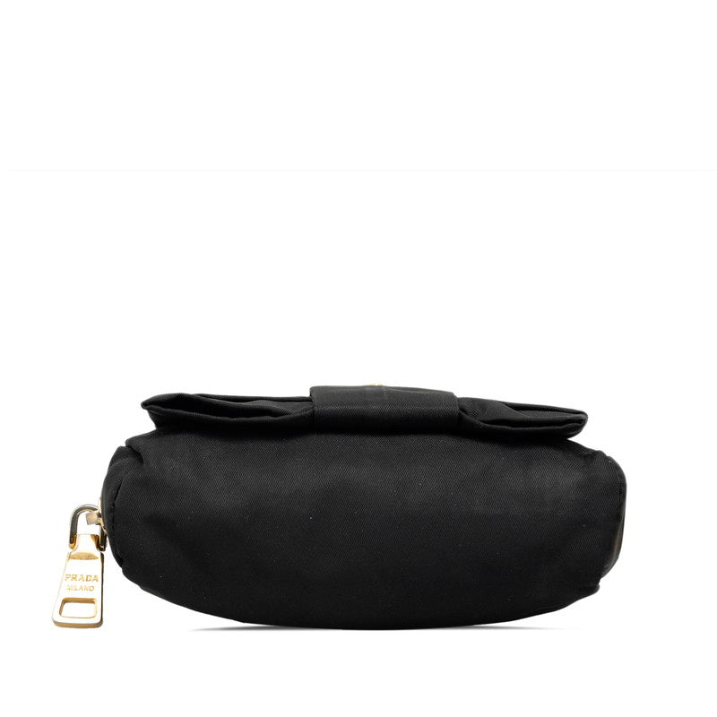 Prada Nylon Ribbon Pouch Black in Very Good Condition