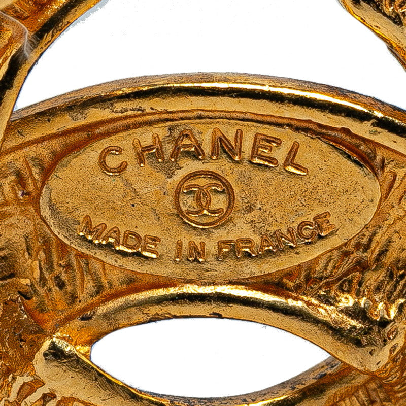 Chanel Matelasse Coco Mark Brooch Gold Plated