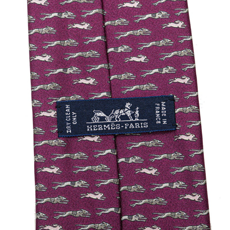 Hermes Silk Dog Rabbit Tie