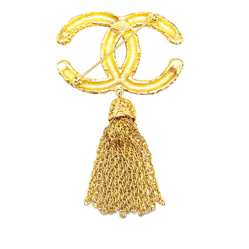 Chanel Vintage Coco Mark Lava Tassel Brooch in Very Good Condition