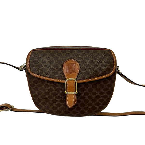 Celine Macadam Triomphe Leather Shoulder Bag