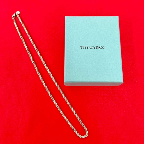 Tiffany&Co. Twist Rope Silver Au750 Necklace