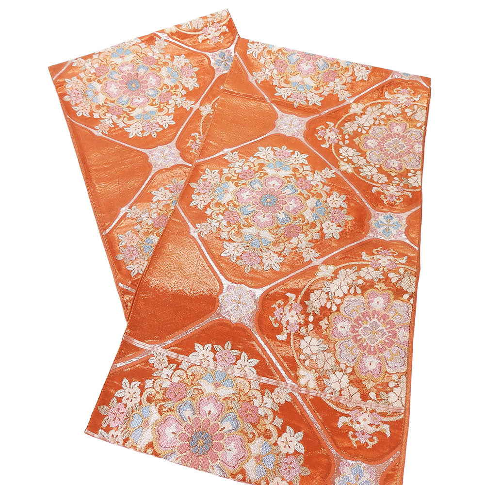 Silk Furisode Belt Orange Pastel Kimono Accessory