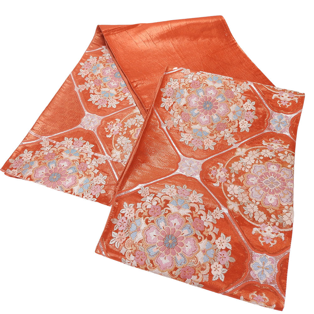 Silk Furisode Belt Orange Pastel Kimono Accessory