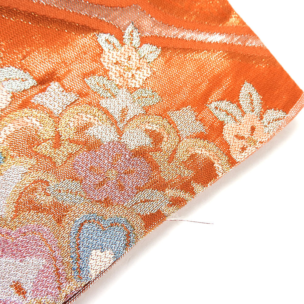 Silk Furisode Belt Orange Pastel Kimono Accessory