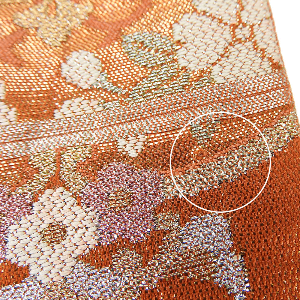 Silk Furisode Belt Orange Pastel Kimono Accessory