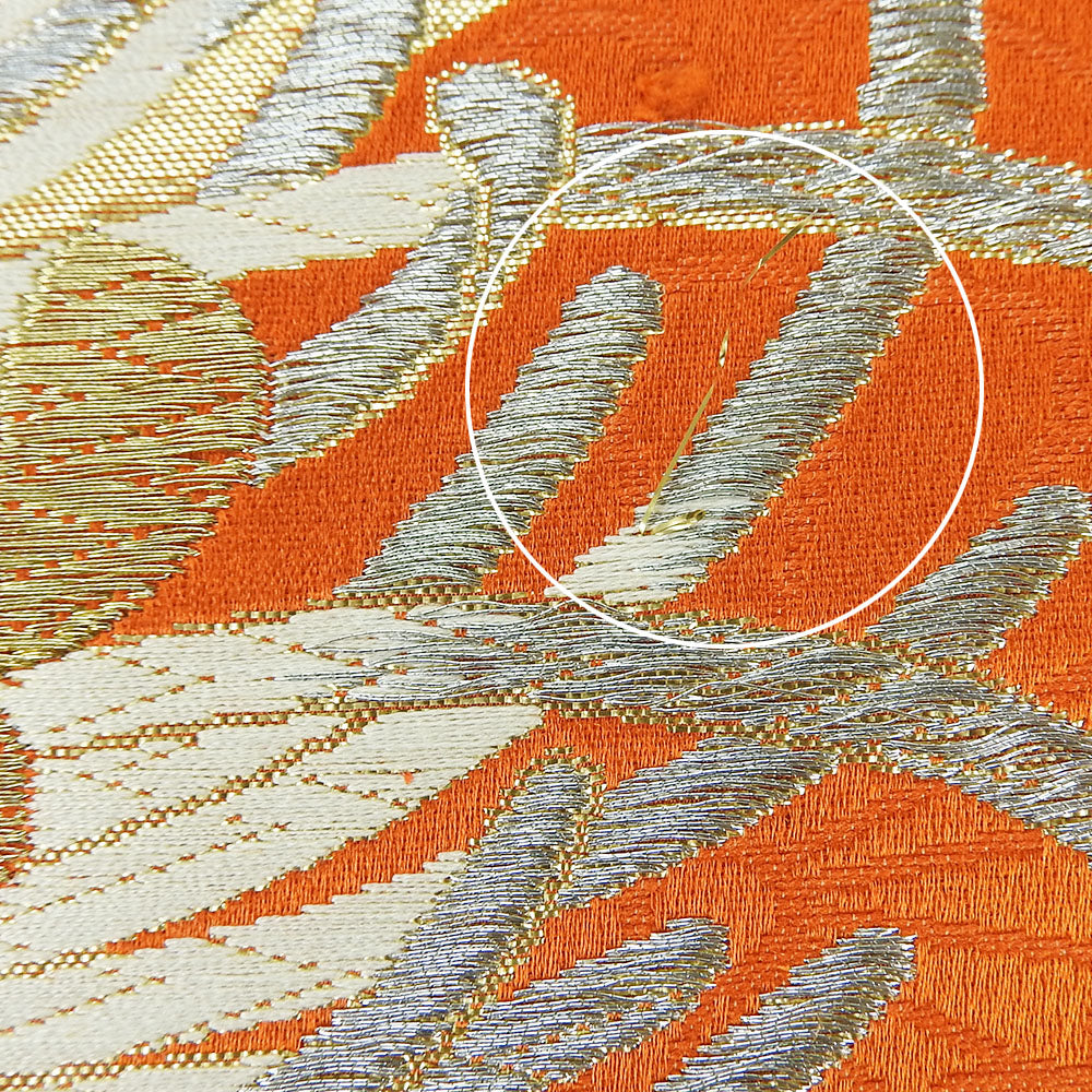 Silk Furisode Bag Belt Orange Gold