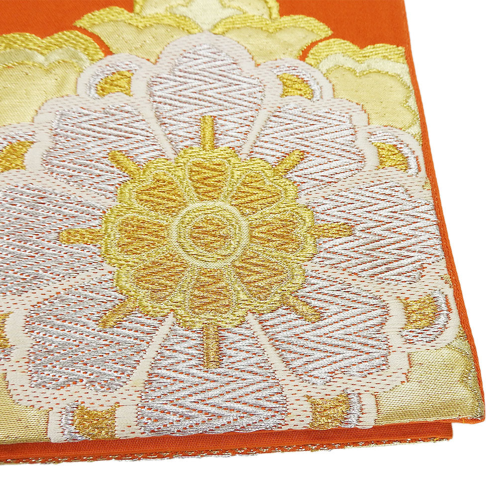 Silk Furisode Bag Belt Orange Gold