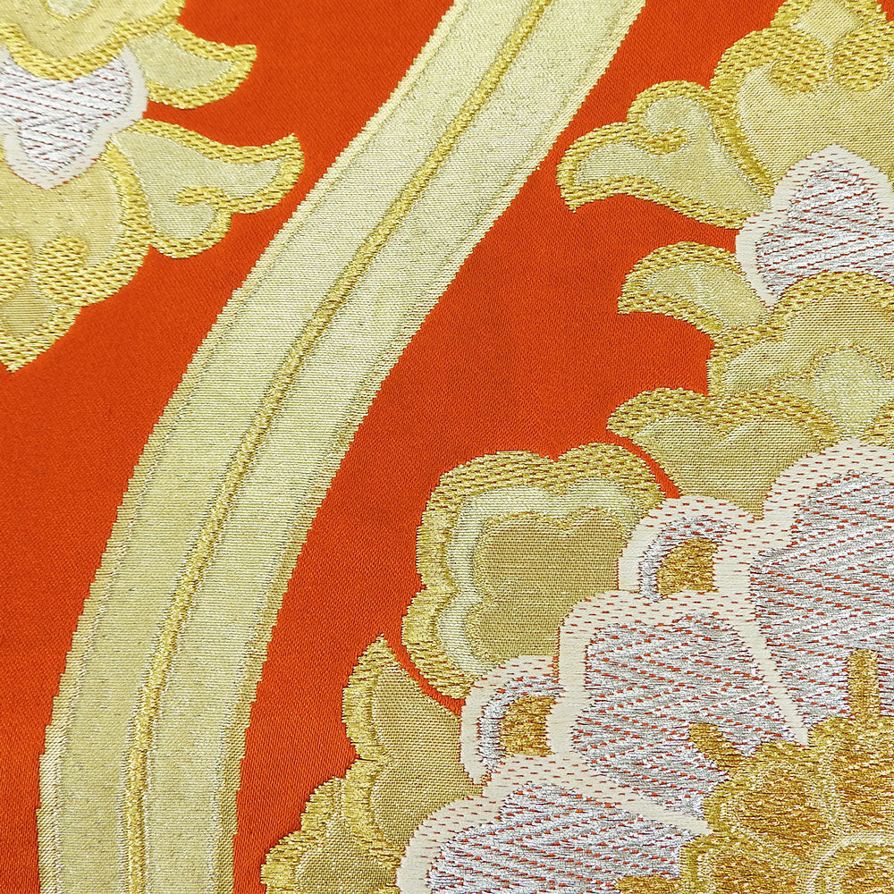 Silk Furisode Bag Belt Orange Gold