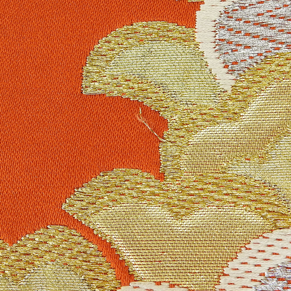 Silk Furisode Bag Belt Orange Gold