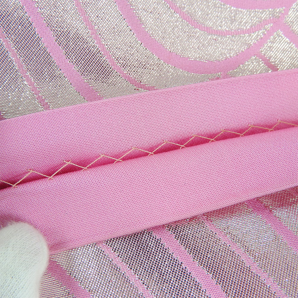 Silk Bag Belt for Dance Stage Pink Silver Kimono